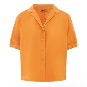 SMALLABLE BASICS Women's Short Sleeve Organic Poplin Shirt Small $90